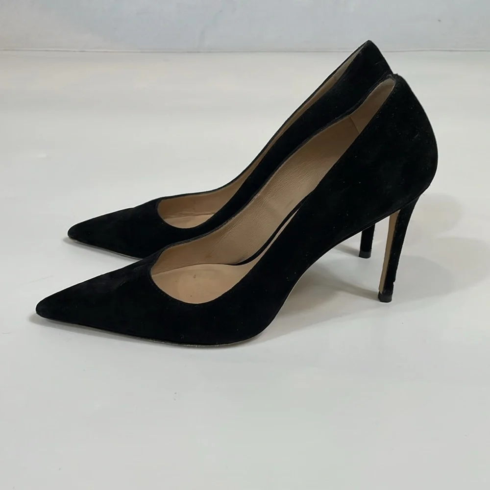 Stuart Weitzman Black Suede Stiletto Pumps Size 8.5
